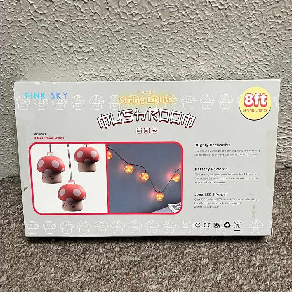 Pink Sky Mushroom String Lights